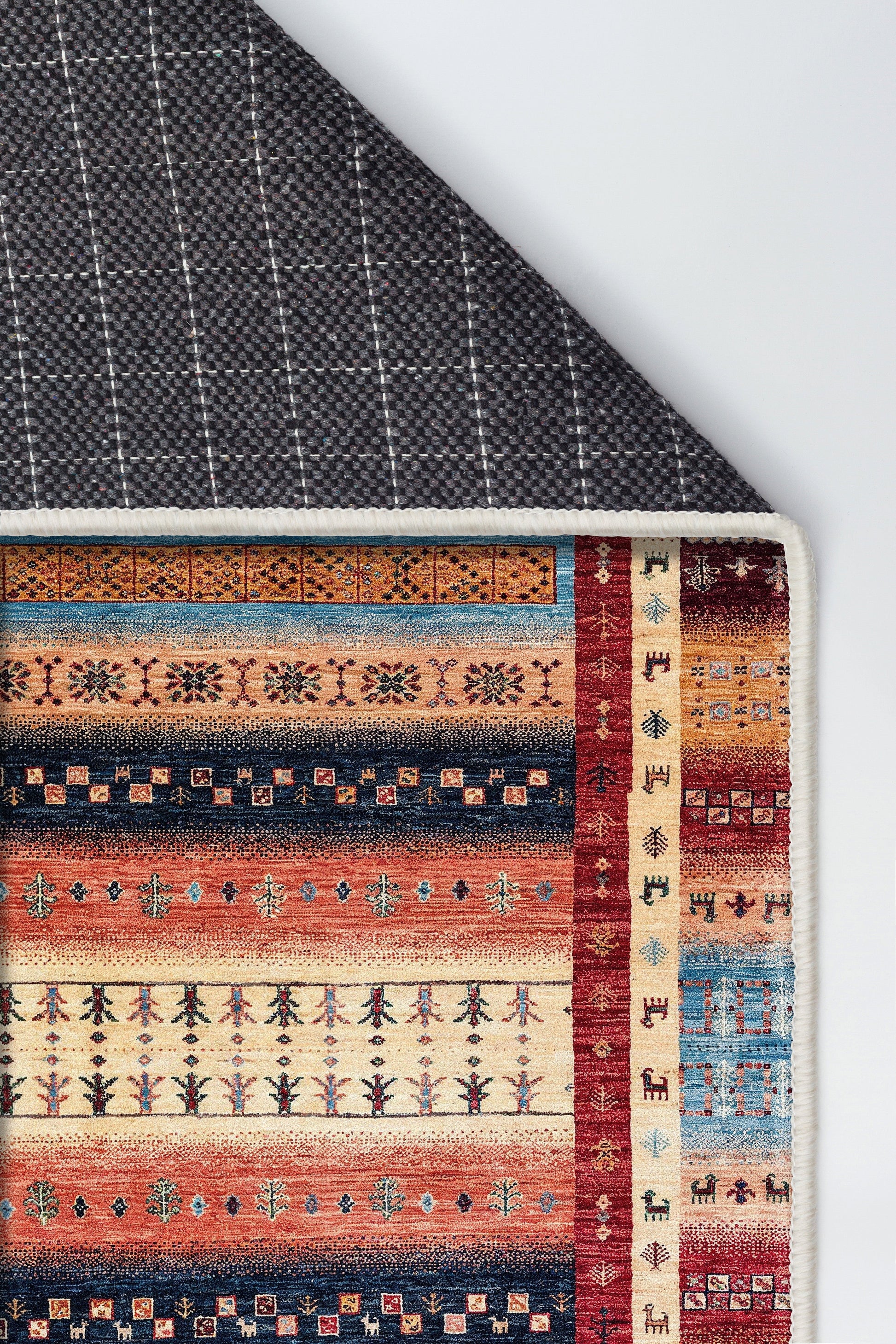 yıkanabilir kaymaz taban şönil dokuma halı 80x300 yesil; kirmizi; renkli