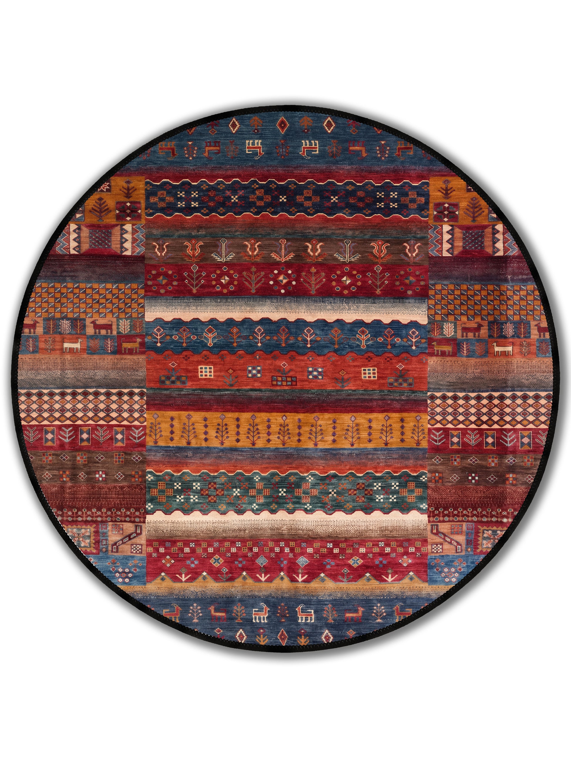 yıkanabilir kaymaz taban şönil dokuma halı 140x200 kirmizi; lacivert; renkli