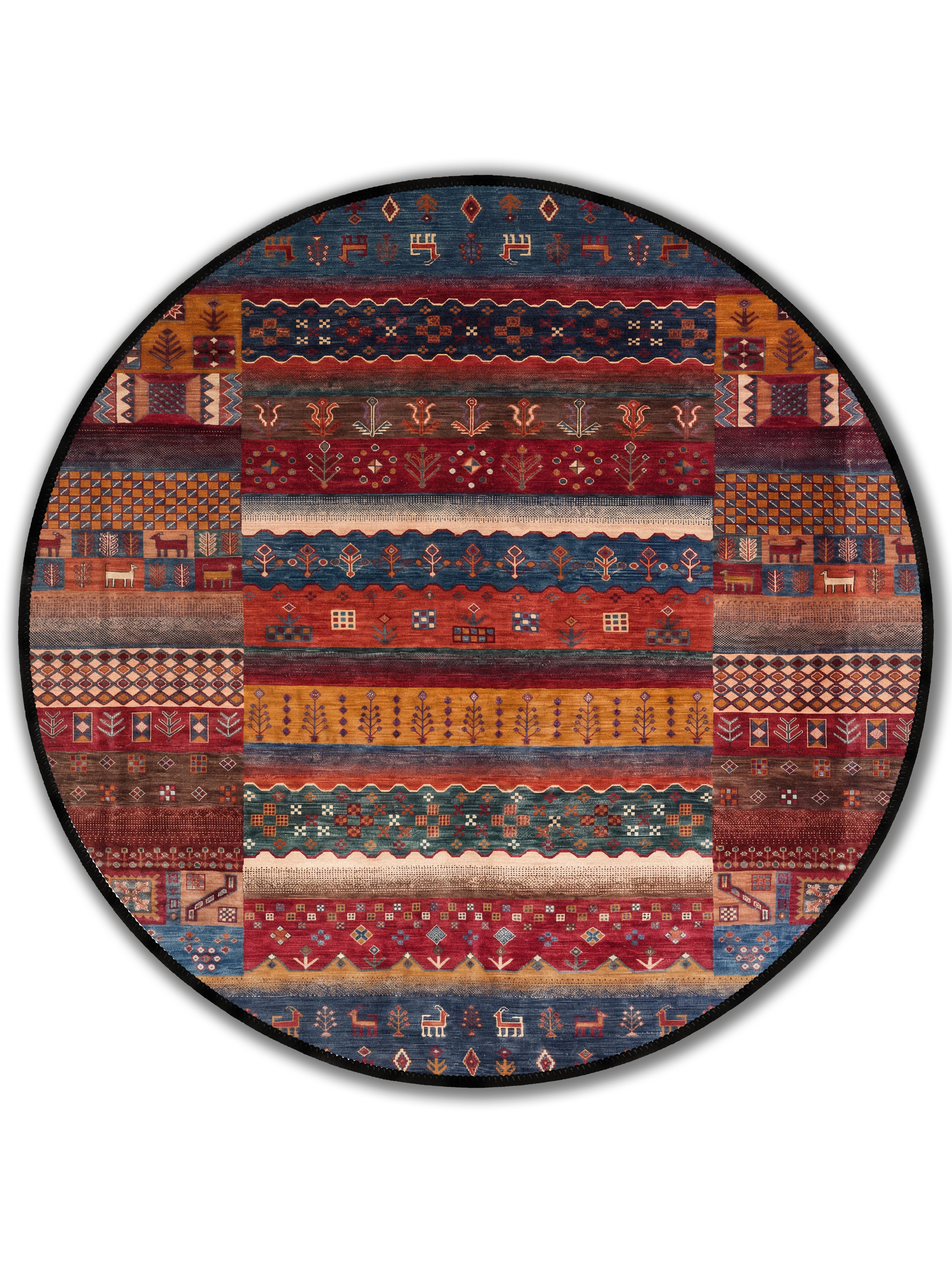 yıkanabilir kaymaz taban şönil dokuma halı 140x200 kirmizi; lacivert; renkli