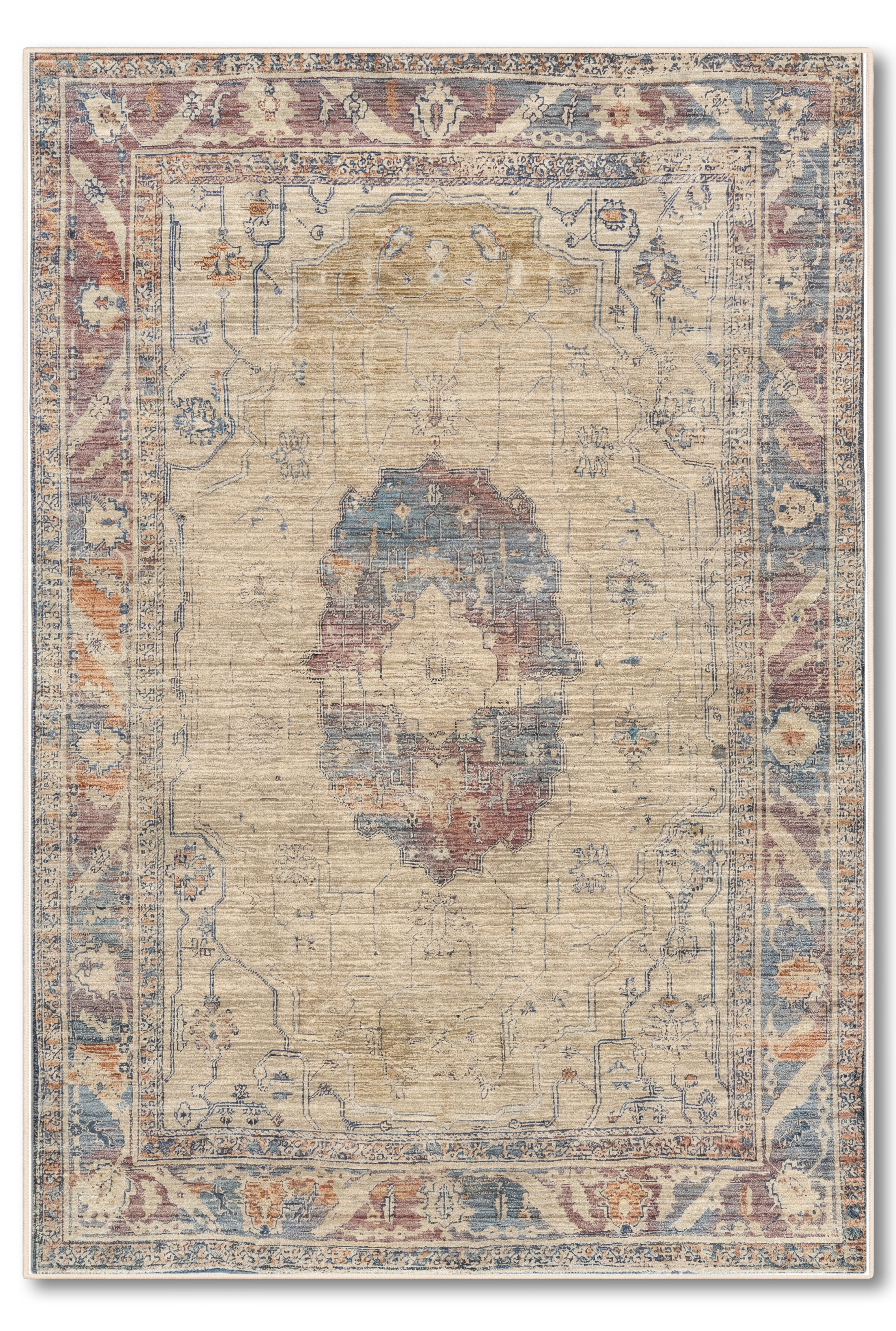 yıkanabilir kaymaz taban şönil dokuma halı 80x150 bej; renkli