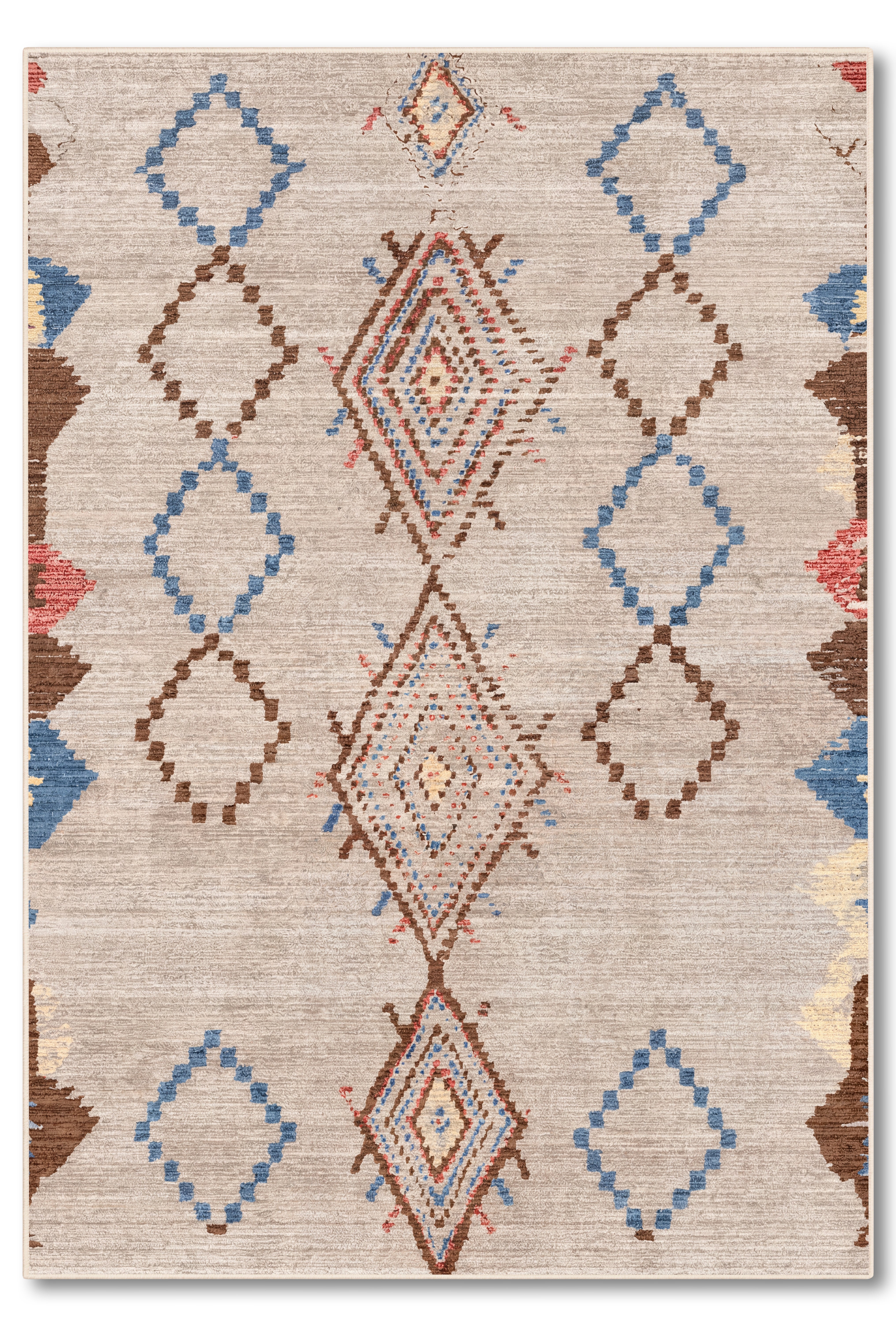 yıkanabilir kaymaz taban şönil dokuma halı 80x150 kahverengi; mavi; renkli
