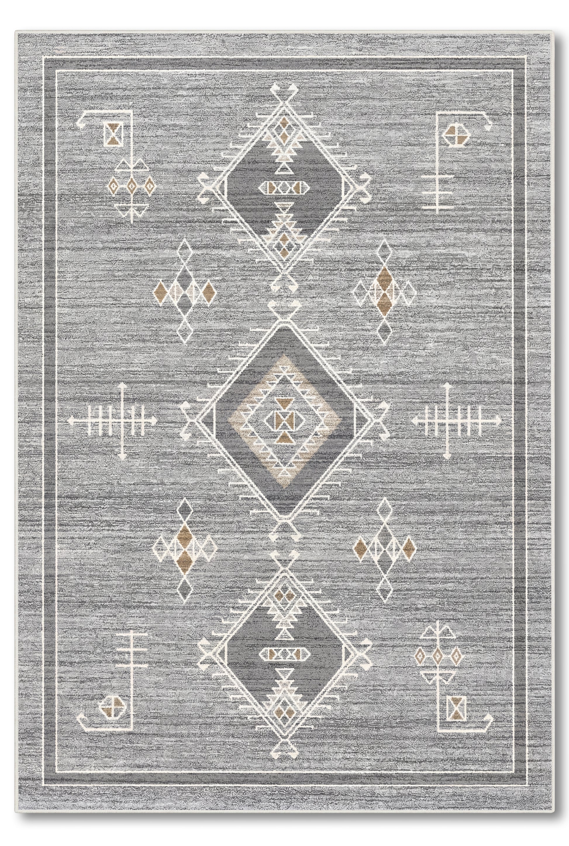 yıkanabilir kaymaz taban şönil dokuma halı 80x150 gri