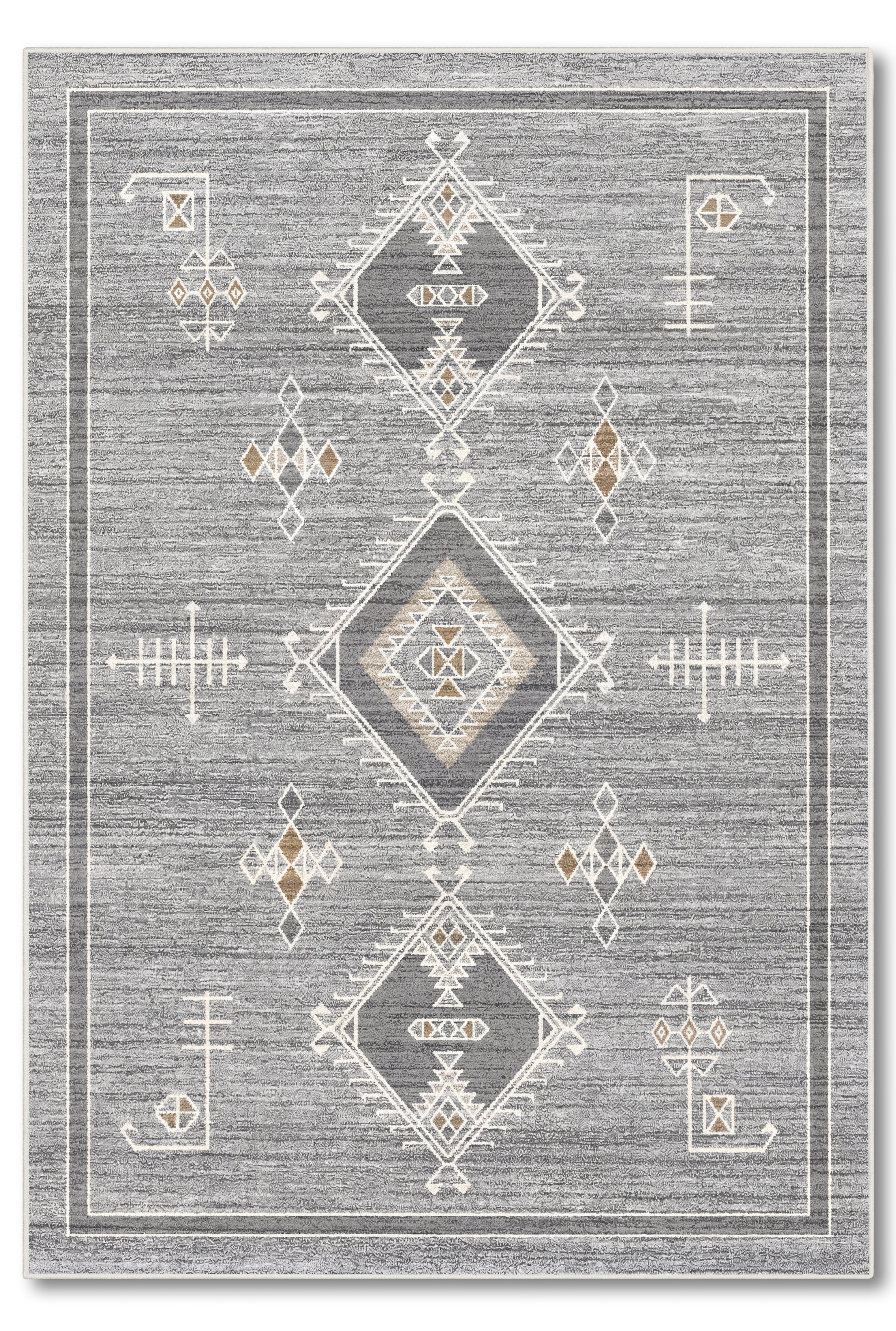 yıkanabilir kaymaz taban şönil dokuma halı 80x150 gri