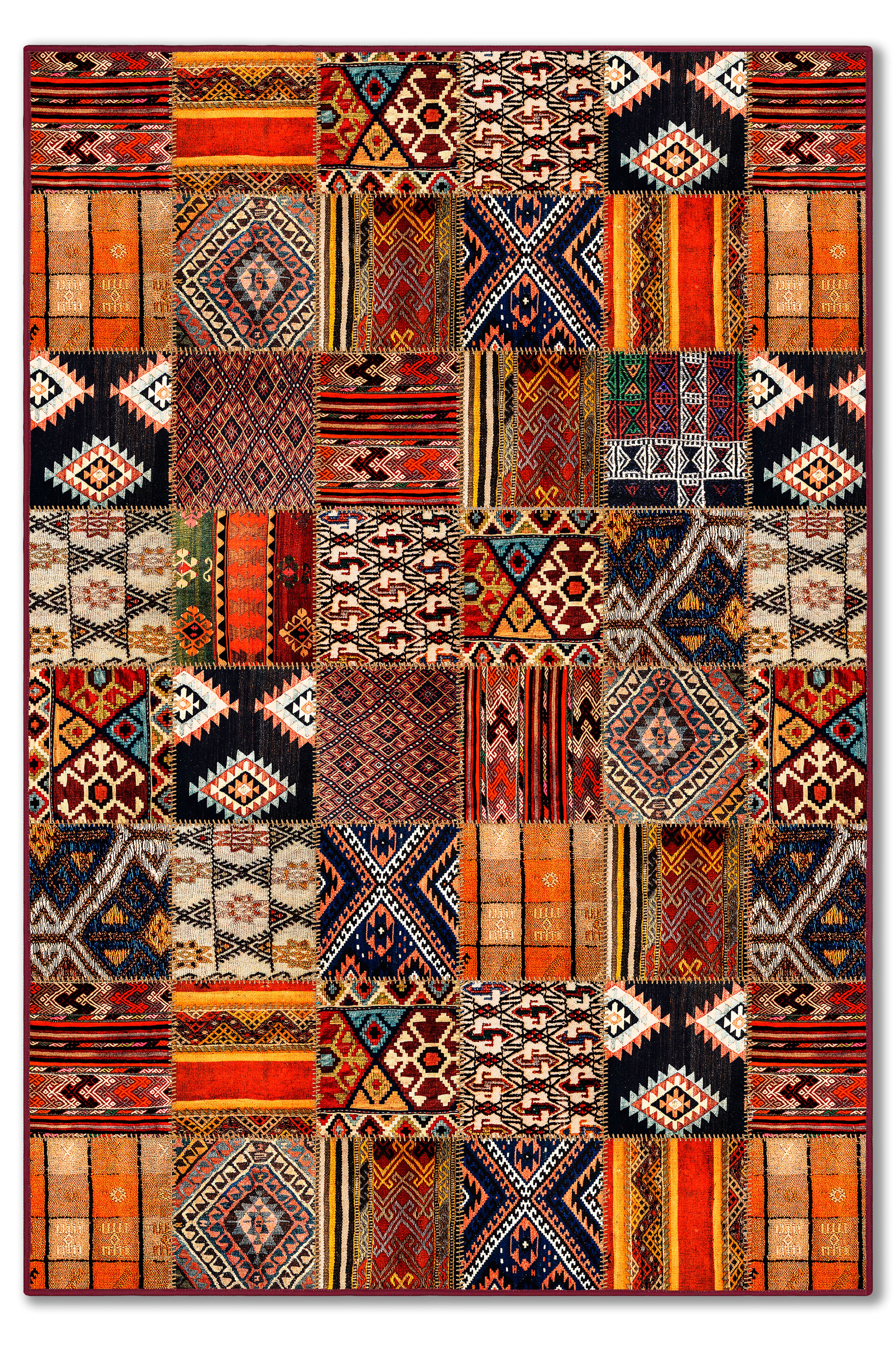 yıkanabilir kaymaz taban şönil dokuma halı 80x150 kirmizi; renkli