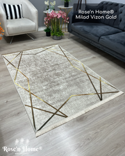 MİLAD VİZON GOLD - Kaymaz Deri Taban Makinede Yıkanabilir Salon Oturma Odası Mutfak Halısı