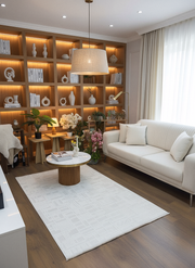 MYRA 448 Krem Geometrik Desenli Modern Salon Mutfak Koridor Balkon Halısı