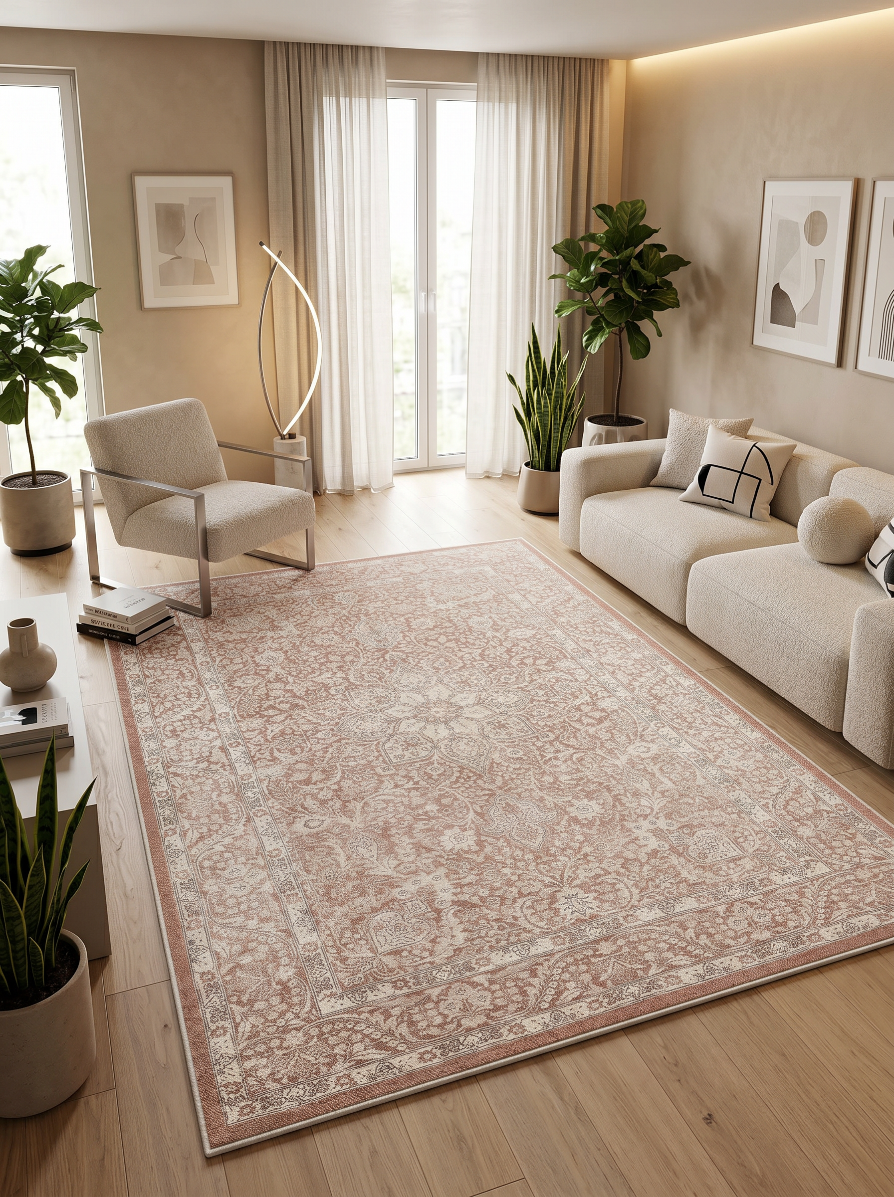 yıkanabilir kaymaz taban şönil dokuma halı 80x100 kahverengi; krem