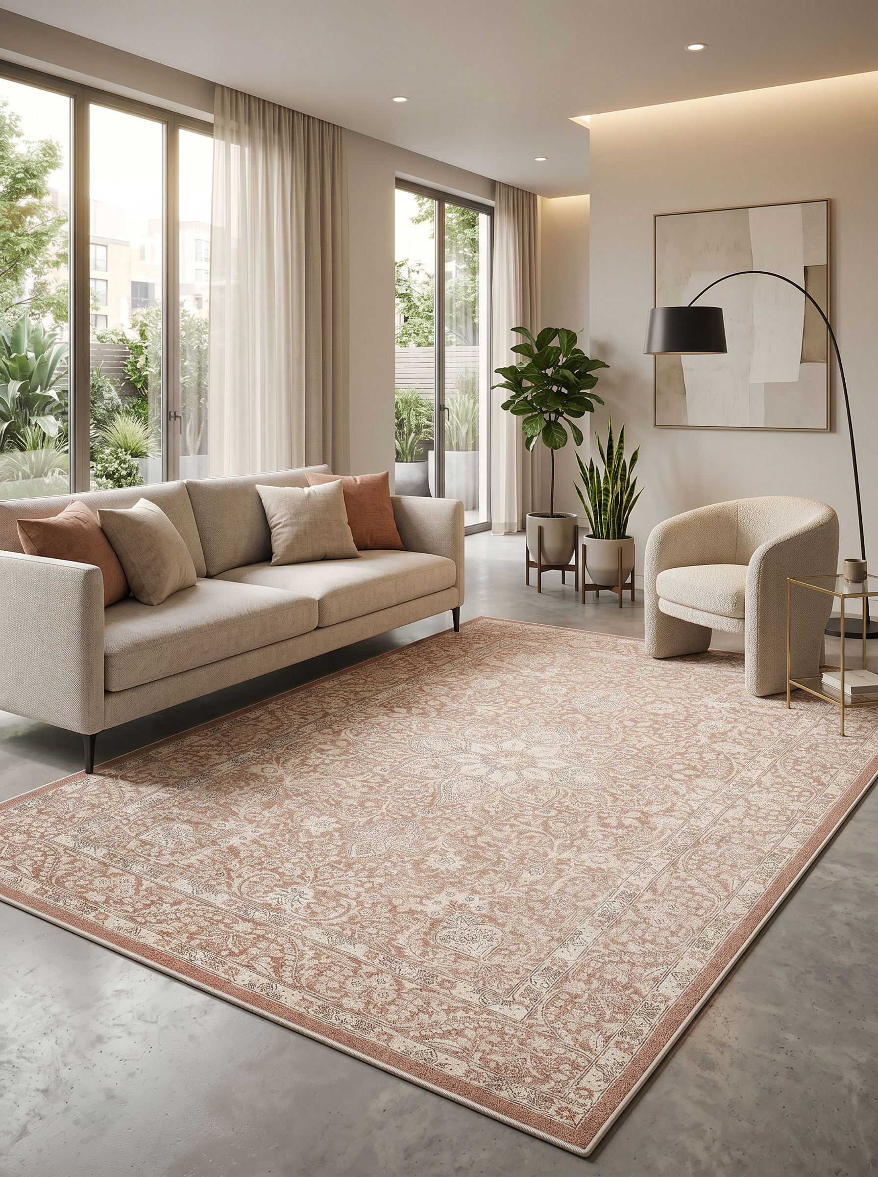yıkanabilir kaymaz taban şönil dokuma halı 120x180 kahverengi; krem