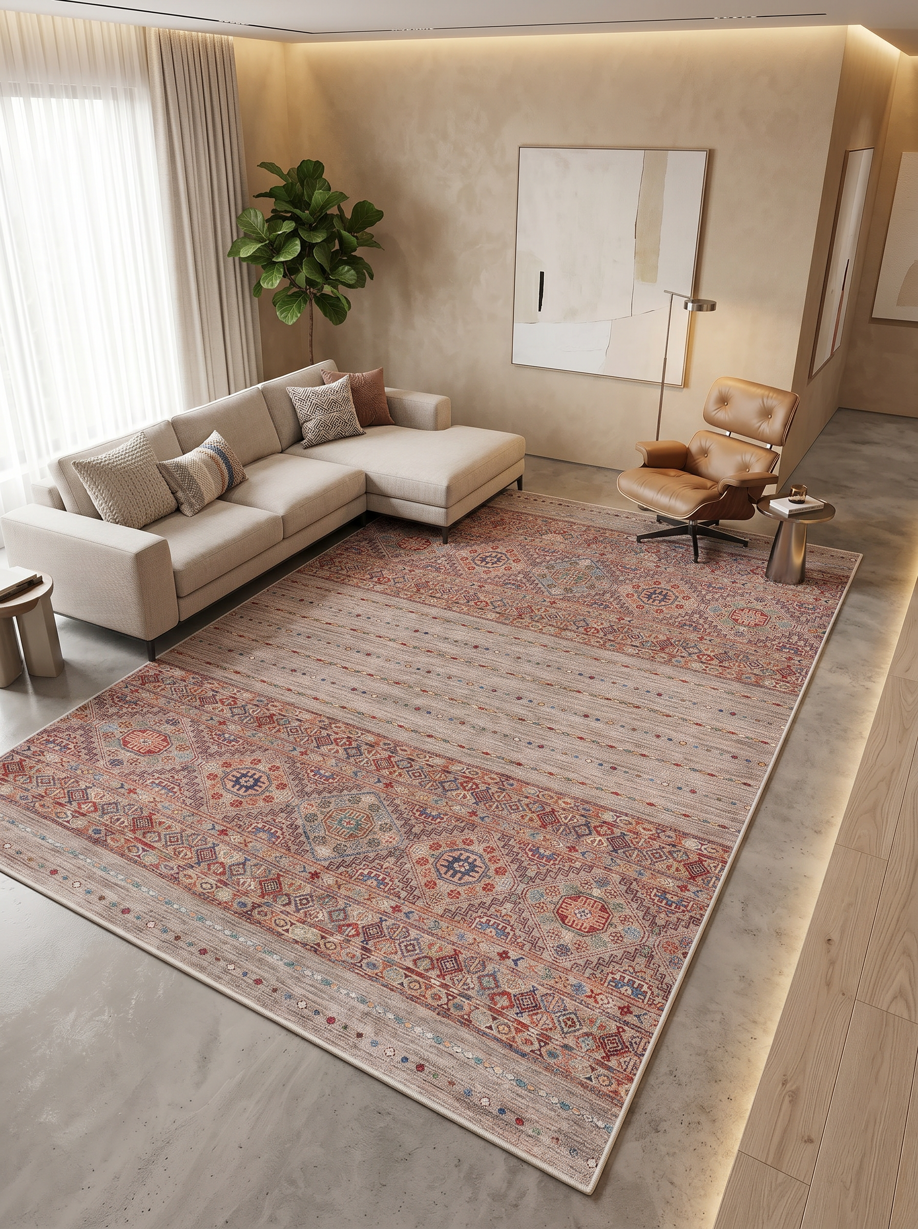 yıkanabilir kaymaz taban şönil dokuma halı 80x100 kahverengi; renkli