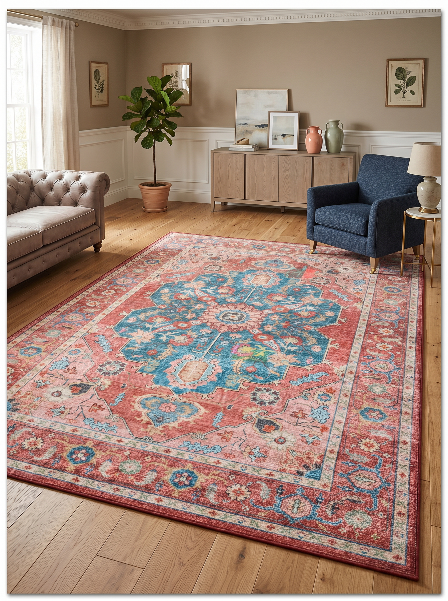 yıkanabilir kaymaz taban şönil dokuma halı 80x100 kirmizi; mavi; renkli