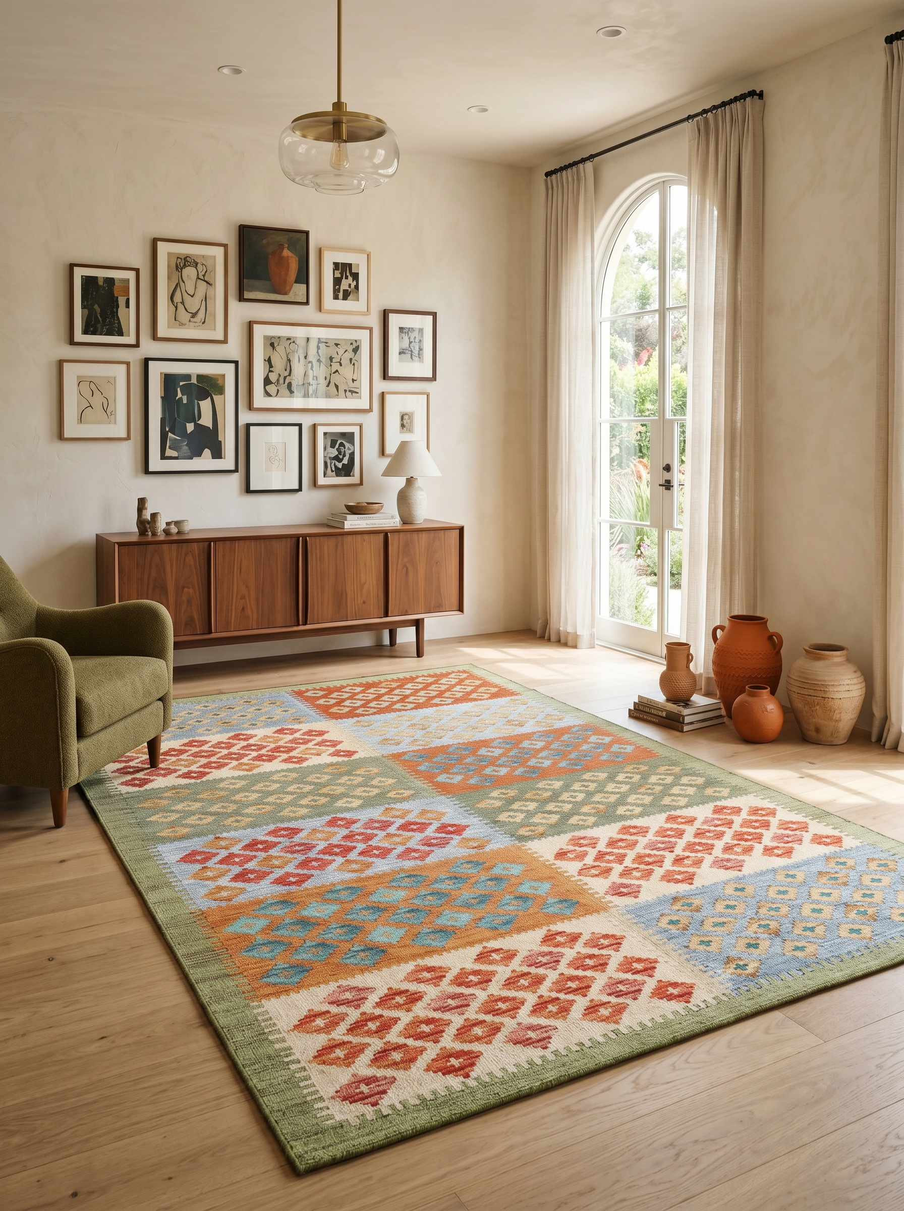 yıkanabilir kaymaz taban şönil dokuma halı 120x180 renkli