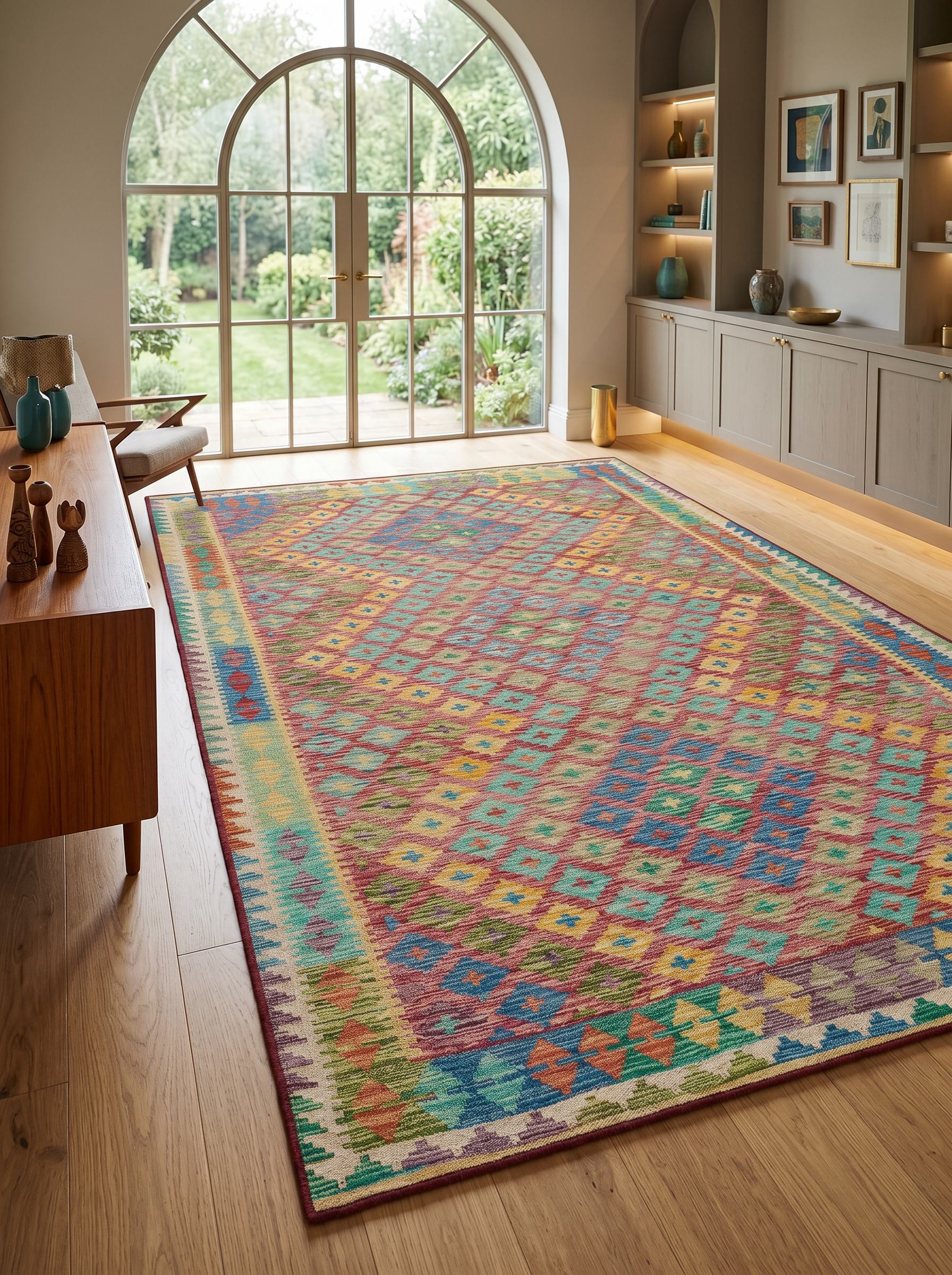 yıkanabilir kaymaz taban şönil dokuma halı 160x230 (4 m²) renkli