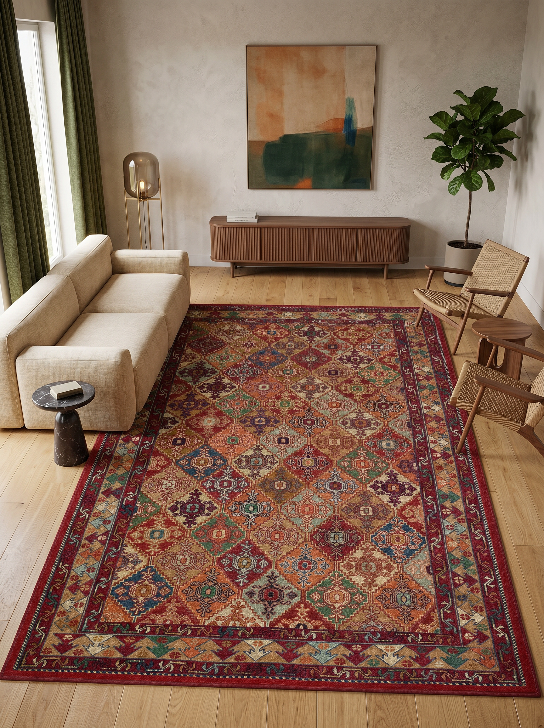 yıkanabilir kaymaz taban şönil dokuma halı 120x180 kirmizi; renkli