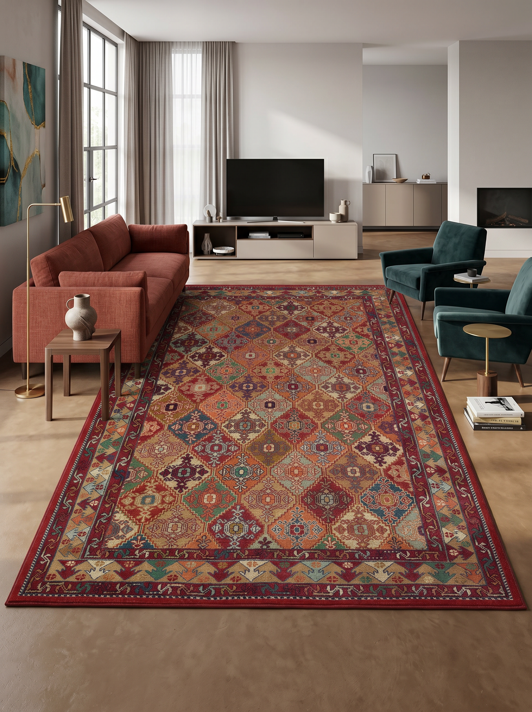 yıkanabilir kaymaz taban şönil dokuma halı 80x150 kirmizi; renkli