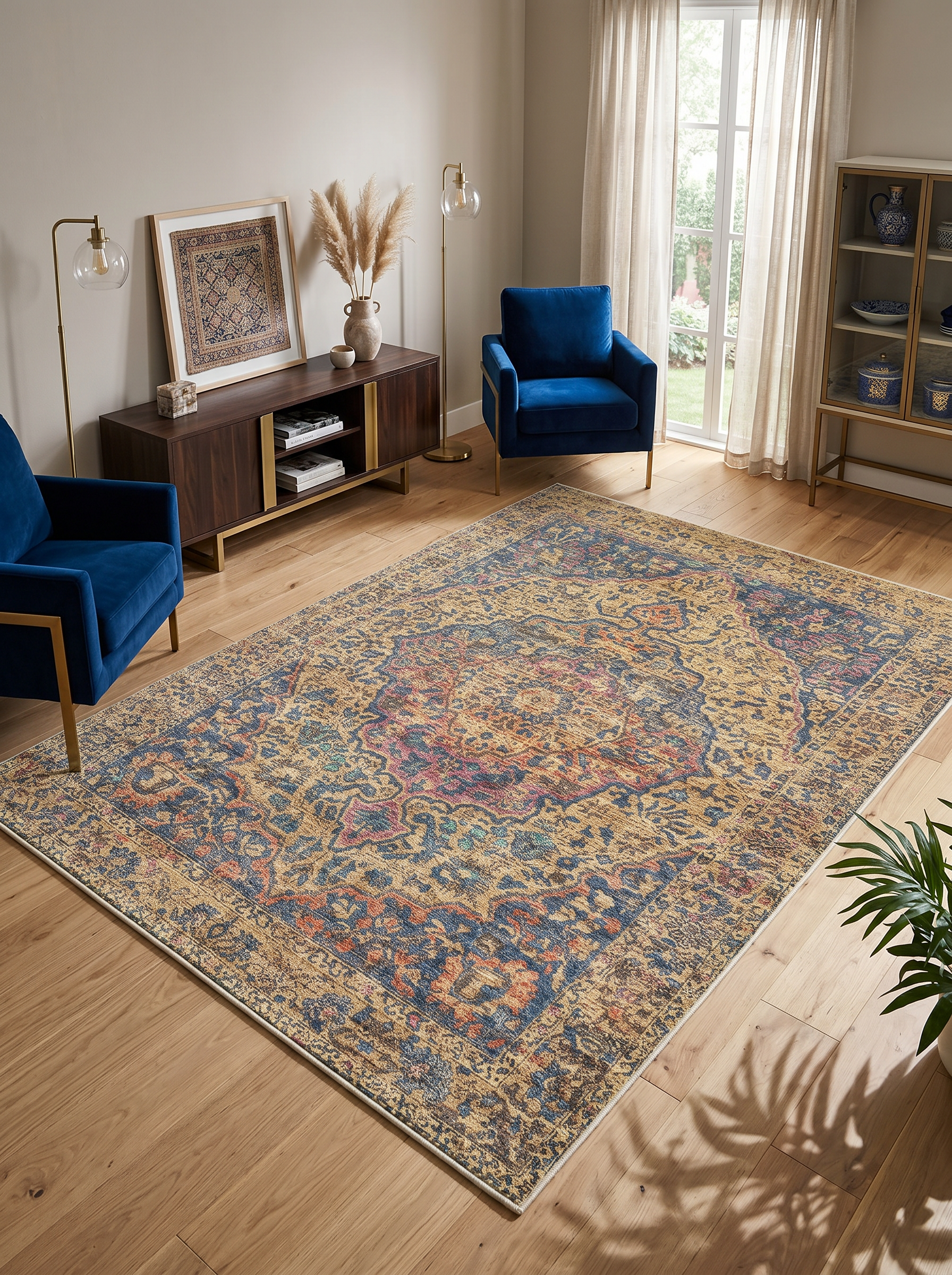 yıkanabilir kaymaz taban şönil dokuma halı 80x100 bej; renkli