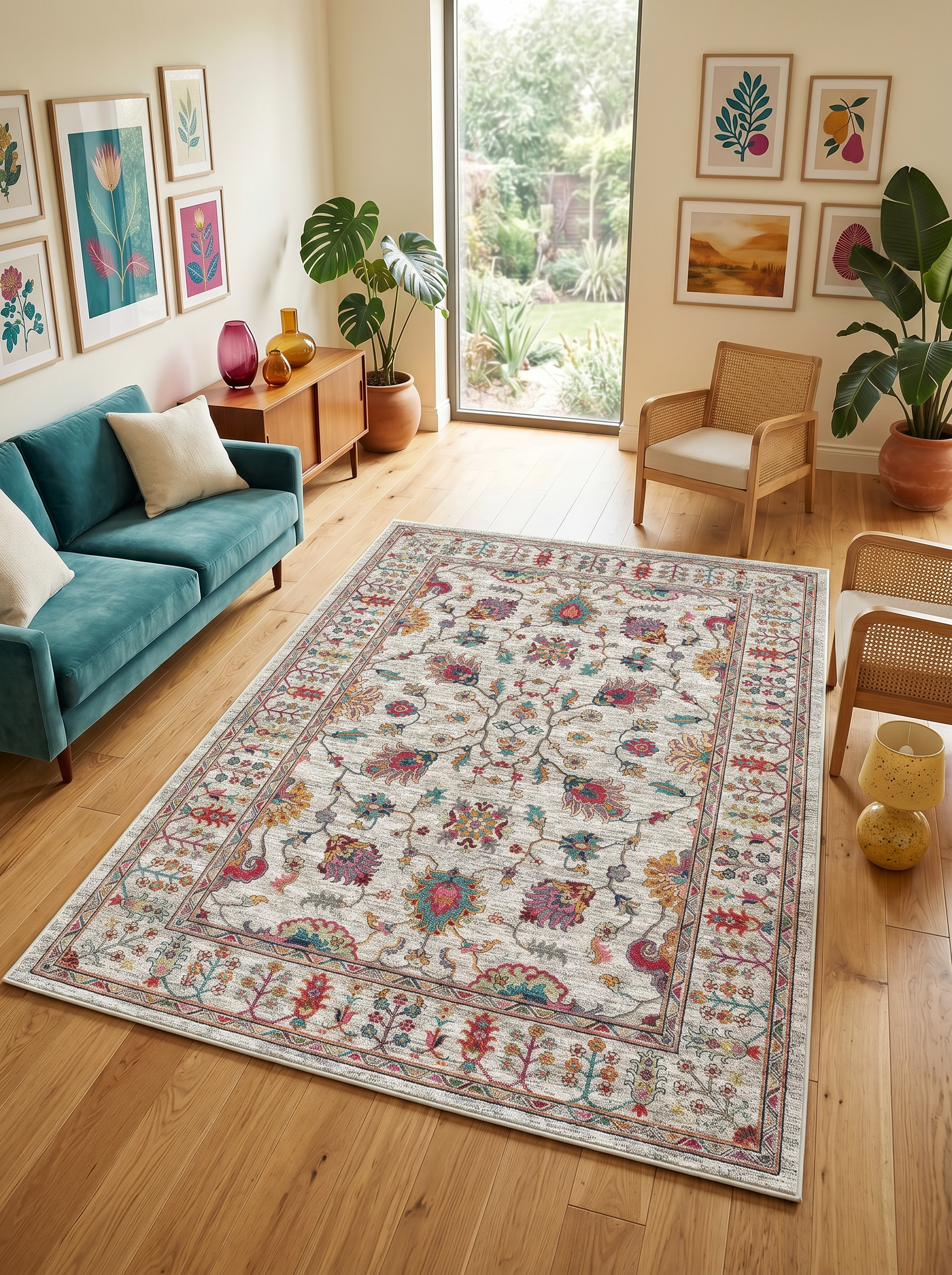 yıkanabilir kaymaz taban şönil dokuma halı 80x100 gri; renkli