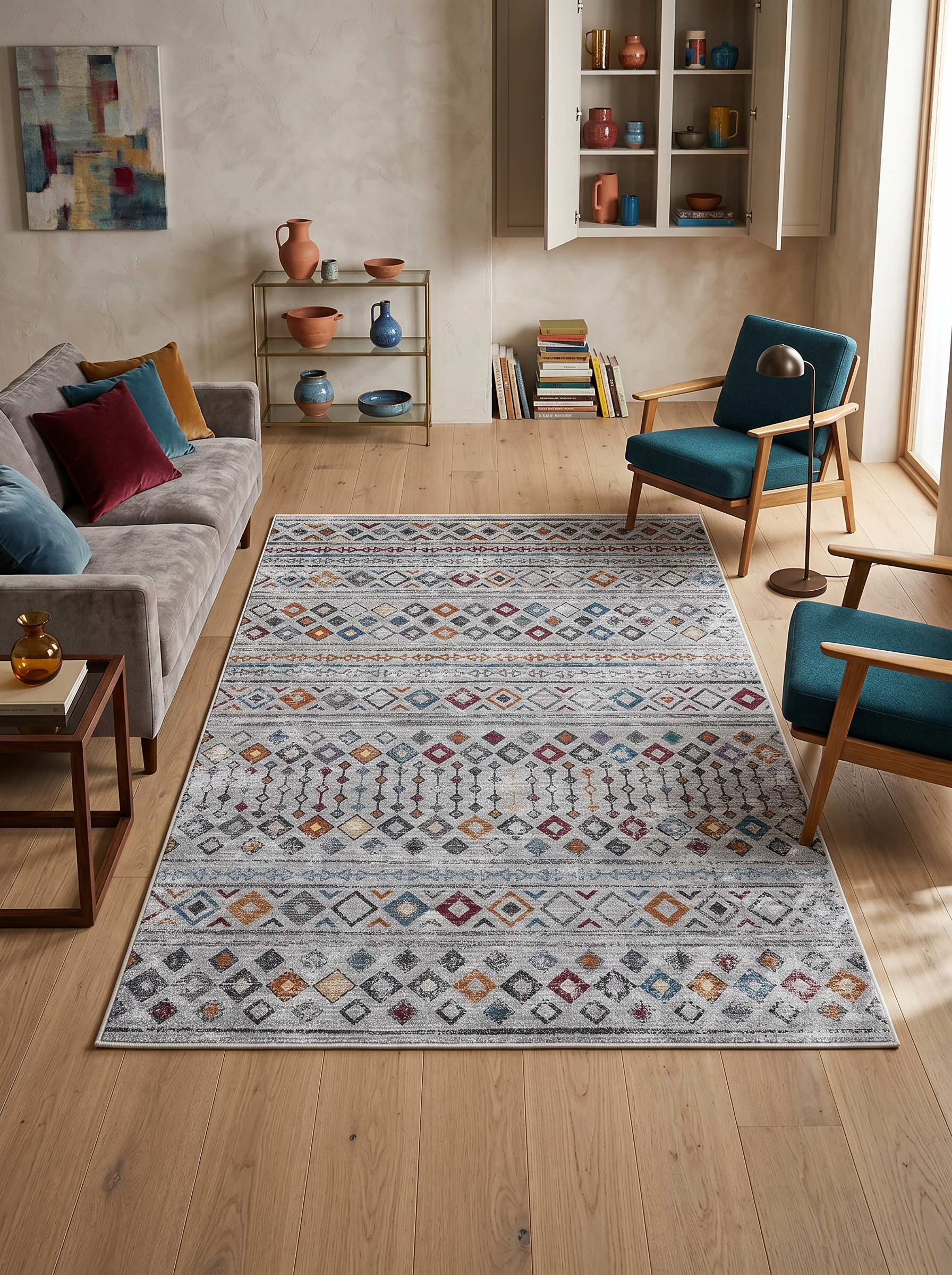 Arte VN125 Vinatge Desenli Renkli Dekoratif Salon Mutfak Koridor Halısı