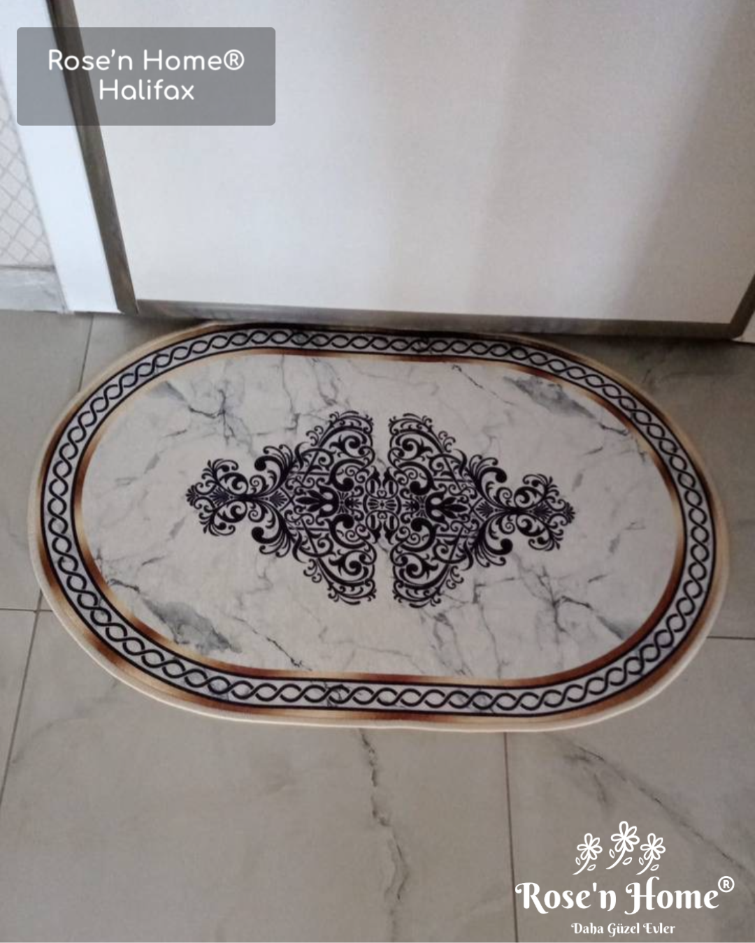 HALİFAX - Kaymaz Deri Taban Makinede Yıkanabilir Salon Oturma Odası Mutfak Halısı