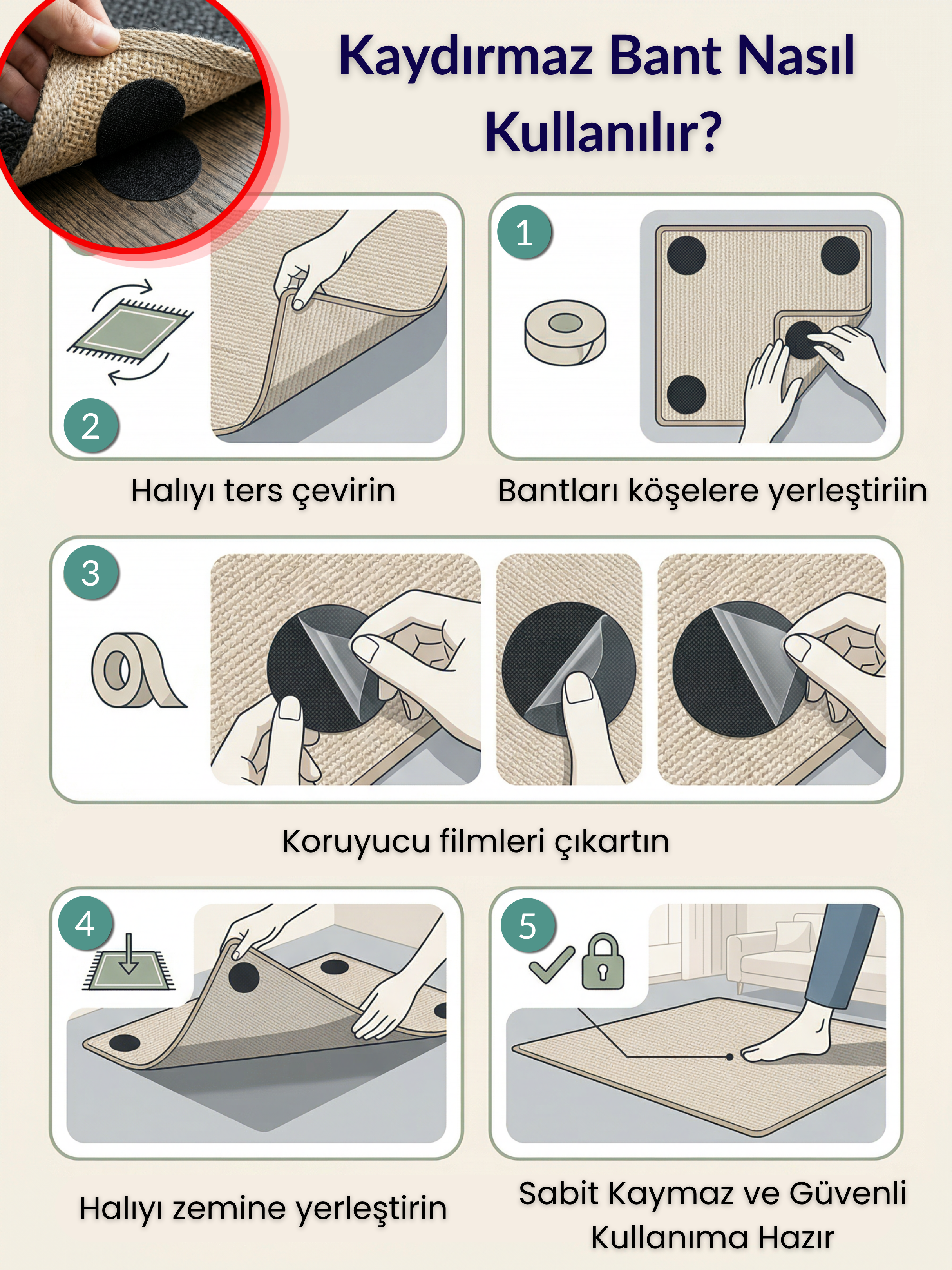 Arte DS063 Çiçek Desenli Klasik Desenli Dekoratif Dokuma Halı