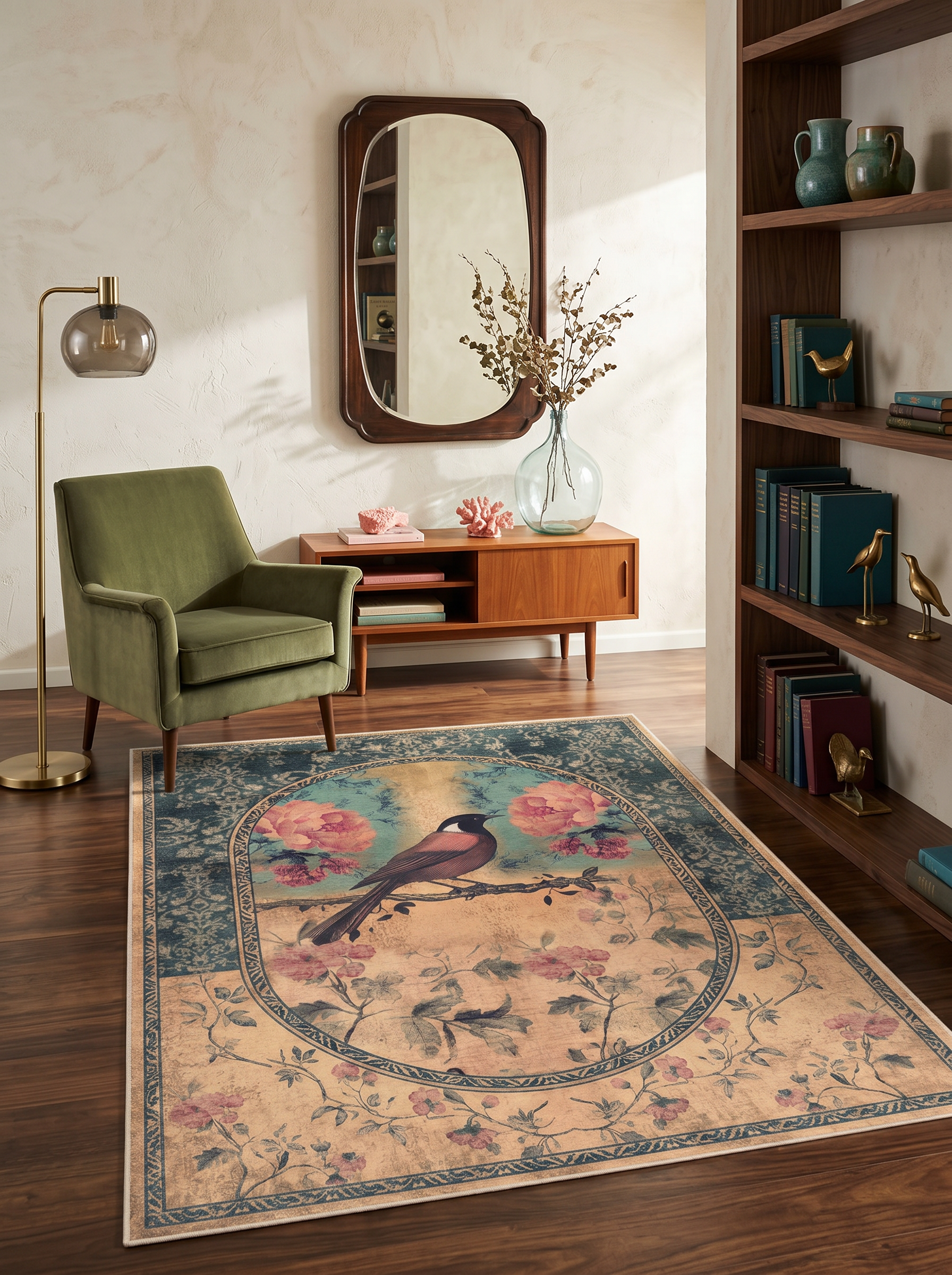 yıkanabilir kaymaz taban şönil dokuma halı 80x100 renkli