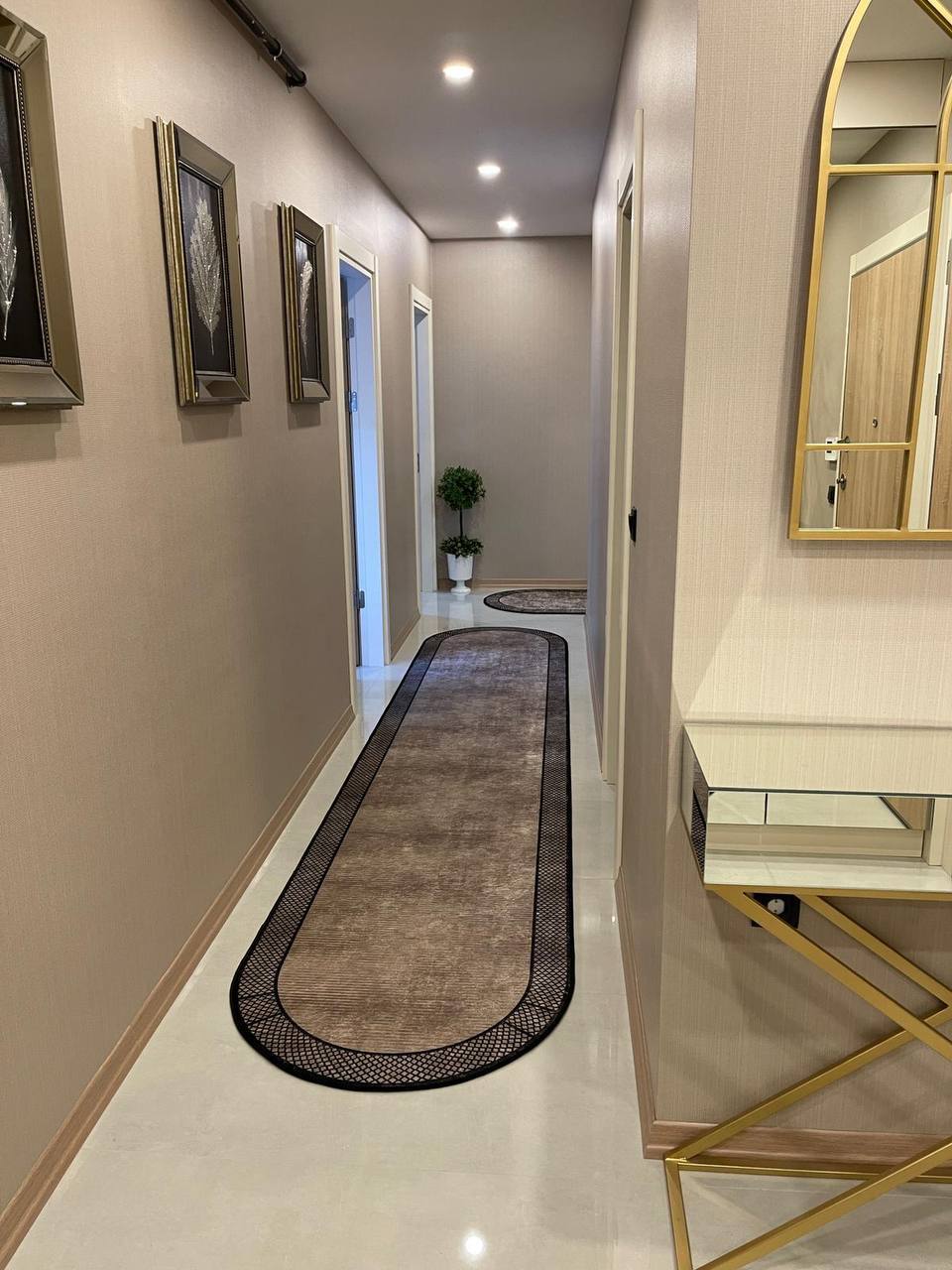REDYA - Kaymaz Deri Taban Makinede Yıkanabilir Salon Oturma Odası Mutfak Halısı