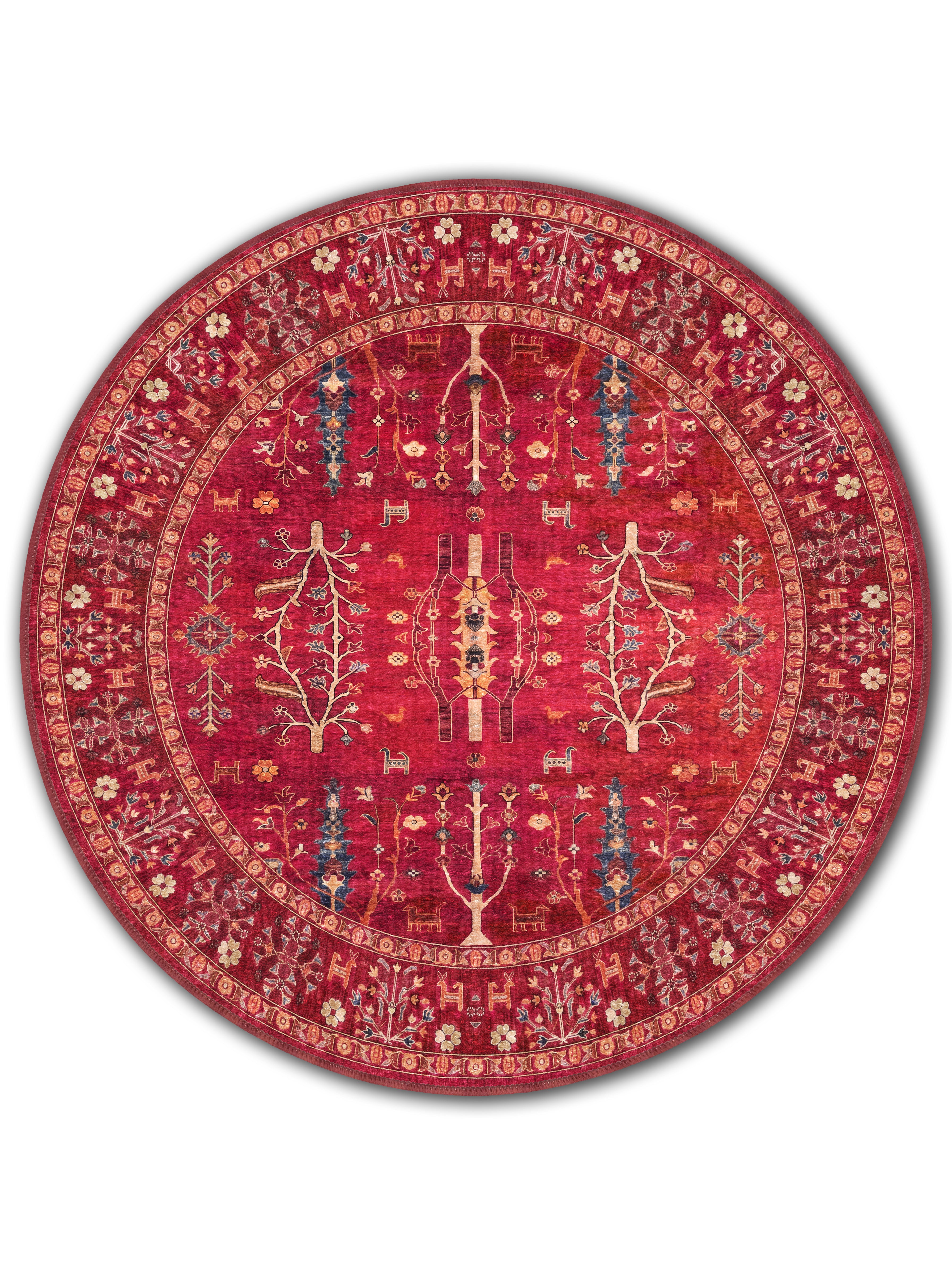 yıkanabilir kaymaz taban şönil dokuma halı 140x200 kirmizi; renkli